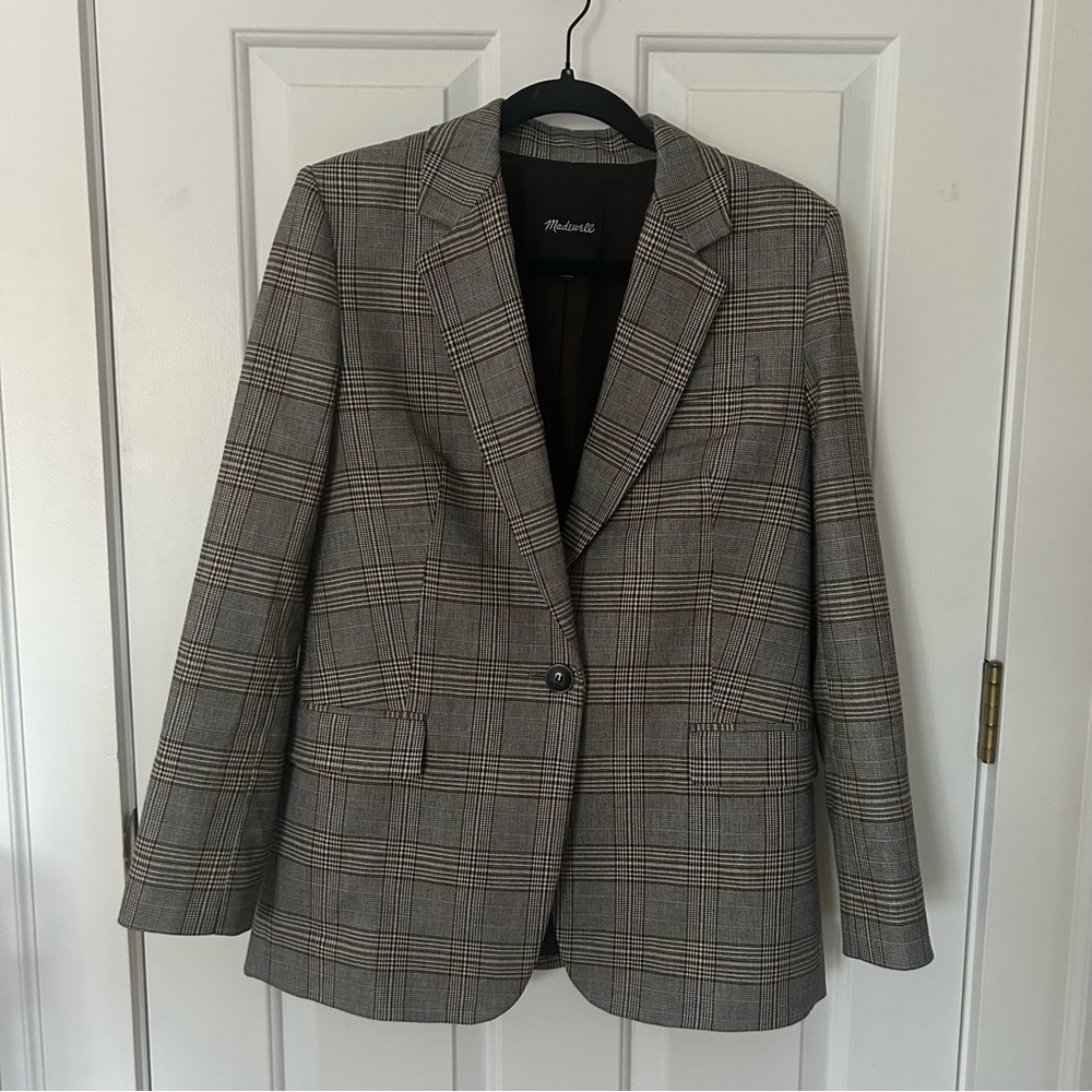 Madewell The Kline Blazer in Cooper Plaid